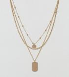 Monki Triple Layered Choker Necklace - Gold