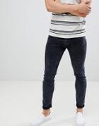 Celio Skinny Fit Jeans In Blue Black Wash - Blue