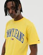 Tommy Jeans Relaxed Fit Collegiate Capsule T-shirt In Yellow - Yellow