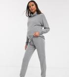 New Look Maternity Ribbed Pants Two-piece In Gray