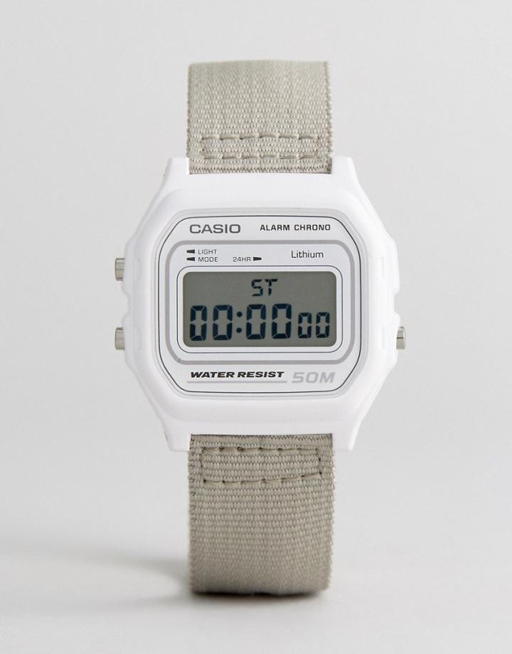 Casio W-59b-7avef Digital Canvas Watch In Beige - Beige
