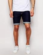 Asos Super Skinny Denim Shorts In Indigo - Indigo