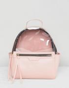Yoki Fashion Pink Backpack With Plastic Window - Pink
