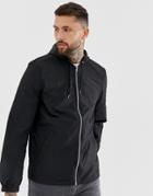 Asos Design Hooded Coach Jacket In Black