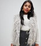Brave Soul Plus Shaggy Vest - Gray