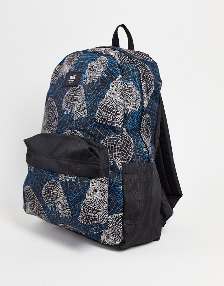 Vans Old Skool Iiii Wireframe Skull Backpack In Black