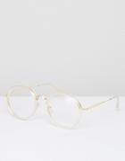 Jeepers Peepers Round Clear Lens Glasses In Silver - Clear