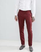 Asos Design Wedding Skinny Suit Pants In Red Micro Texture - Red