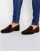 Asos Loafers In Brown Suede With Tassel - Brown