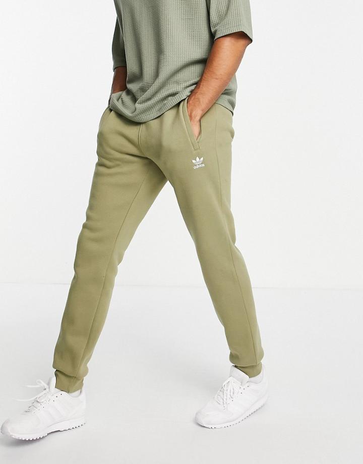 Adidas Originals Essentials Sweatpants In Khaki-green