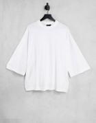 Asos Design Long Sleeve Oversized T-shirt With Wide Sleeve In White