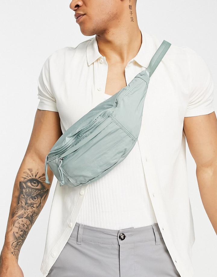 Topman Large Sling Crossbody In Washed Blue
