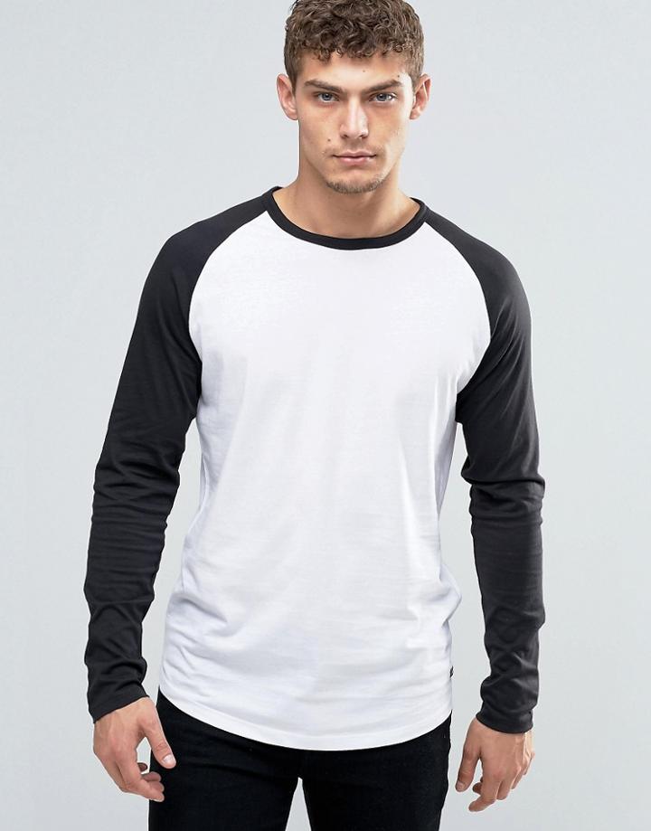 Jack & Jones Longsleeve T-shirt With Raglan Sleeves - White