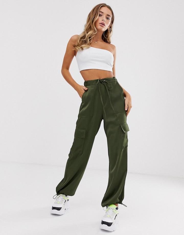 Asos Design Utility Pants With Pocket Detail - Green