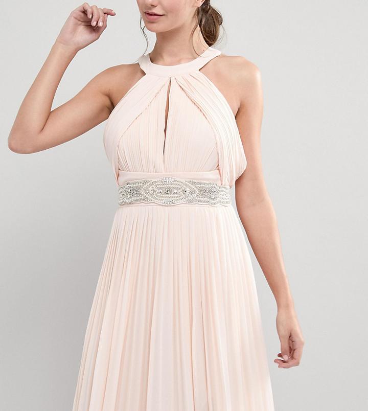 Tfnc Wedding Wide Sash Belt With Delicate Embellishment - Pink