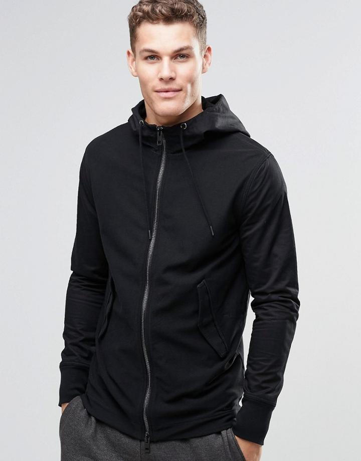 Boss Orange Lightweight Parka With Hood In Black - Black