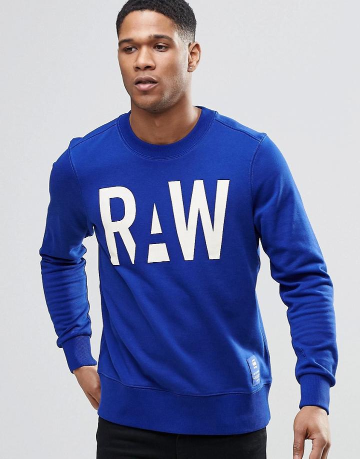 G-star Sagor Raw Print Sweatshirt - Bright Prince Blue