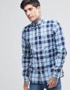 Fred Perry Shirt In Slim Fit In Bold Check In Blue - Blue