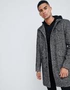 Only & Sons Stand Collar Wool Overcoat - Gray