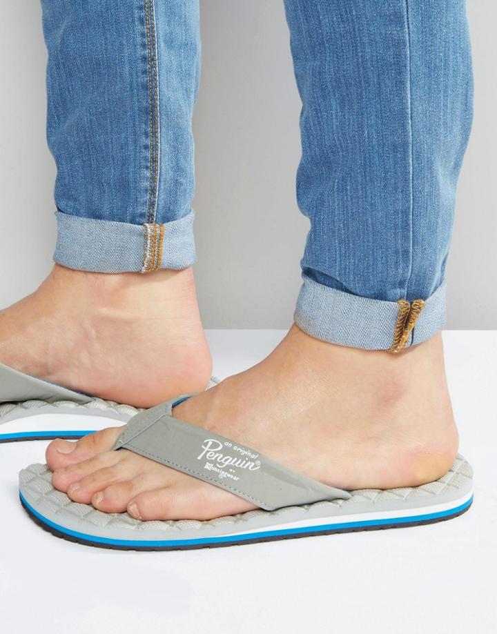 Original Penguin Flip Flops - Gray