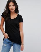 Brave Soul Belinda Dip Back T Shirt - Black