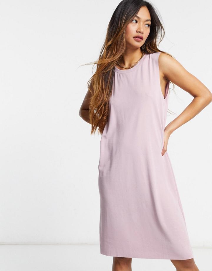 Monki Sleeveless Midi Dress In Pink