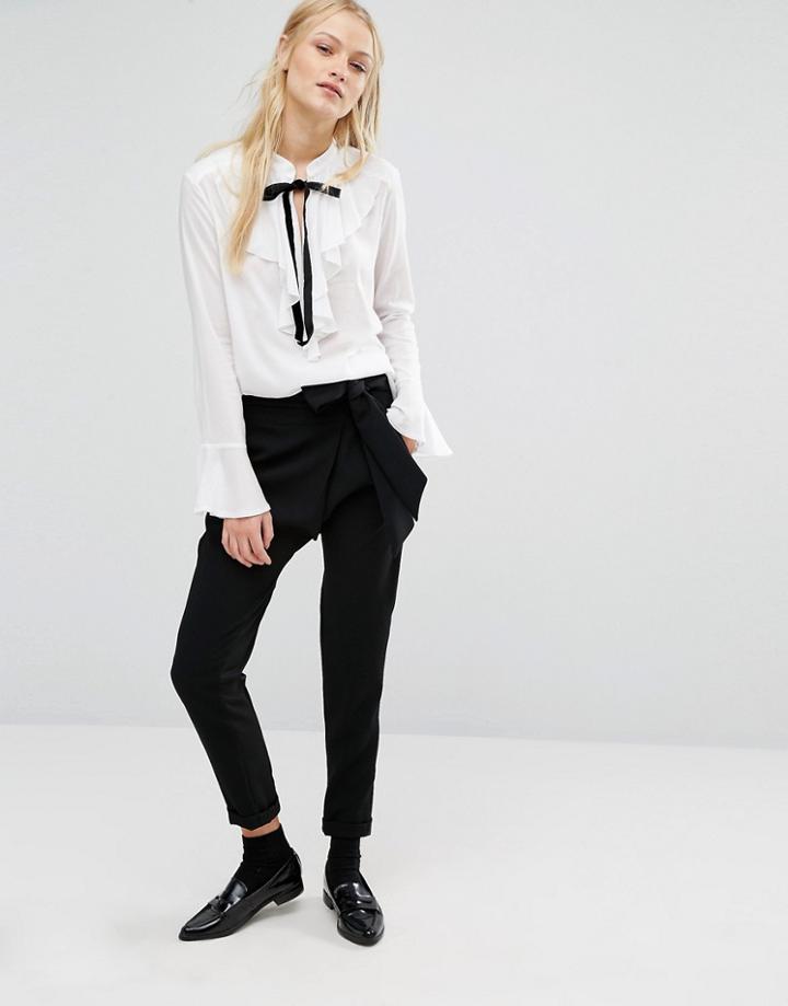 Newlily Tie Waist Pants - Navy