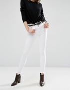 Asos Ridley High Waist Skinny Jeans In White - White