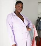 Saint Genies Plus Blazer Dress With Zip Sleeve Detail In Lilac-purple