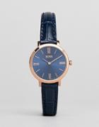Hugo Boss Jillian Rose Gold Watch In Navy - Navy
