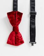 Twisted Tailor Bow Tie With Crushed Velvet In Red