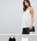 Asos Design Maternity Swing Cami With Double Layer 2 Pack - Multi