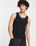 Asos Design Muscle Crop Tank Top In Black