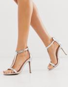 New Look Heeled Sandals In Silver
