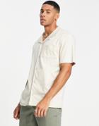 River Island Short Sleeve Jersey Shirt In Stone-neutral