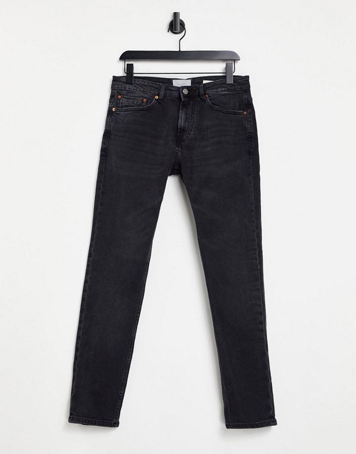 Pull & Bear Slim Jeans In Black
