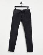 Pull & Bear Slim Jeans In Black