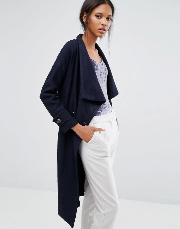 Closet Double Buttoned Belted Jacket - Blue