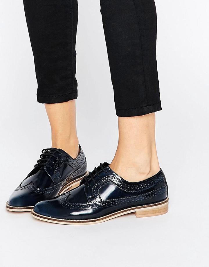 Asos Mai Leather Brogues - Navy