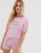 Adolescent Clothing Super Sundaze T-shirt And Shorts Pyjama Set - Pink