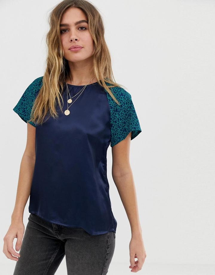 Vero Moda Leopard Print Sleeve Blouse - Multi