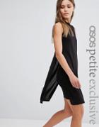Asos Petite Clean Column Double Layer Dress - Black