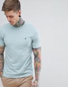 Original Penguin Pinpoint T-shirt Small Logo In Pale Blue - Blue
