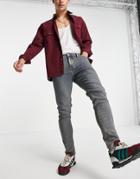 Asos Design Skinny Jeans In Dirty Tinted Mid Wash-blues