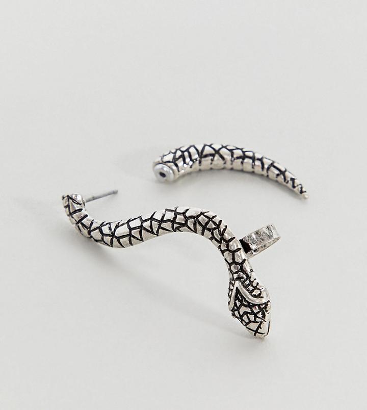 Reclaimed Vintage Inspired Snake Earring In Silver Exclusive At Asos