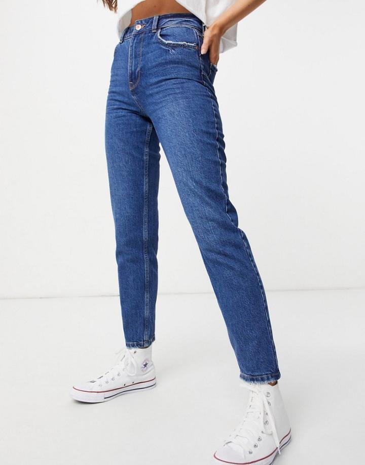 New Look Waist Enhance Mom Jean In Blue-blues
