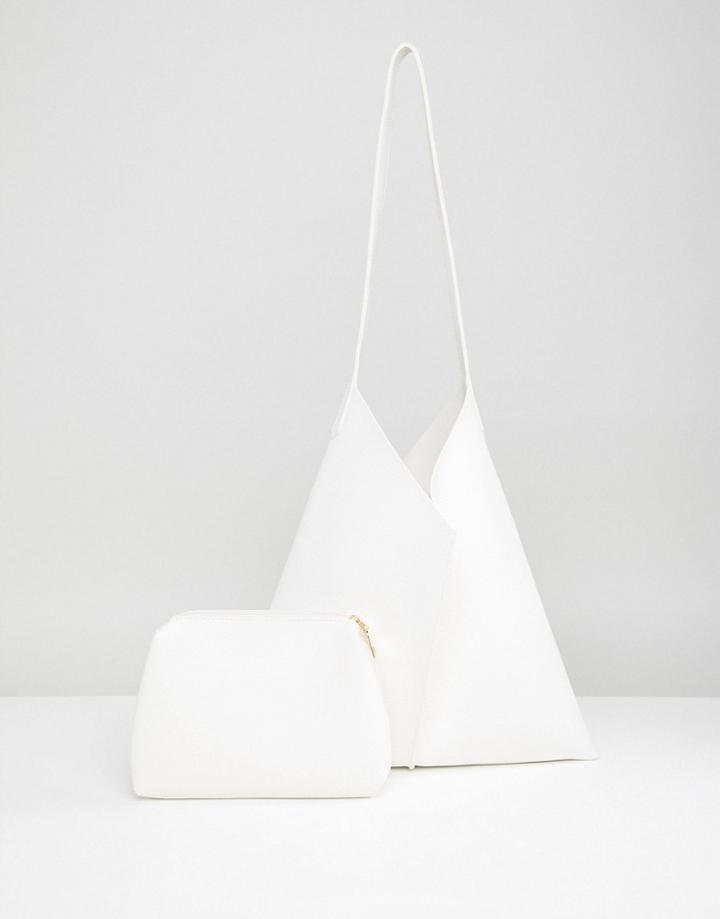Park Lane Minimal Slouch Shoulder Bag - White