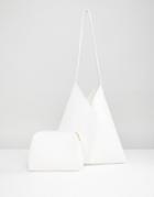 Park Lane Minimal Slouch Shoulder Bag - White