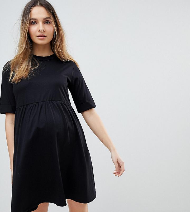 Asos Maternity Mini Ultimate Cotton Smock Dress - Black