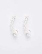 Asos Geometric Ear Cuff In White - White